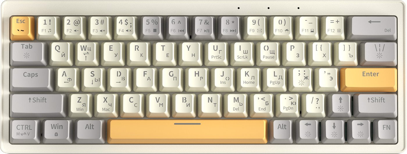 

Клавиатура Cyberlynx ZA63 Beige Gray Yellow (TNT Yellow)