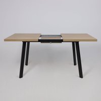 Кухонный стол Listvig Hagen 140 раздвижной, 140-180x85 (дуб вотан/черный)