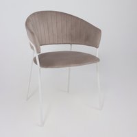 Стул с подлокотниками Алвест AV 433 (светло-коричневый бархат H-61/белый)