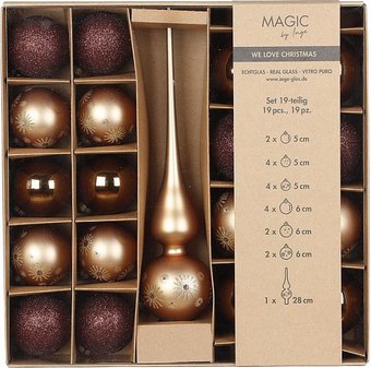 Елочная игрушка Inge's Christmas One-Two-Tree! 40563P416 (19пр, медный)