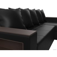 Угловой диван Лига диванов Дубай лайт правый 114201 (экокожа черный)