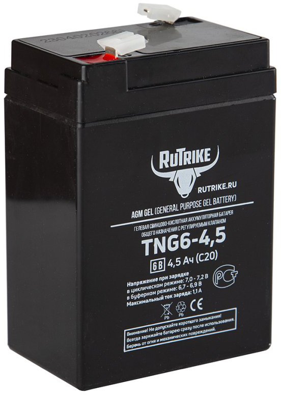 

Тяговый аккумулятор Rutrike TNG6-4.5 (4.5 А·ч)