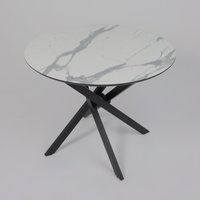 Кухонный стол Аврора Мехико 3Д D950 (камень белый/черный матовый)