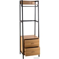 Стенка Millwood Сканди 7 53.2x40x200 (дуб золотой Craft/металл черный)