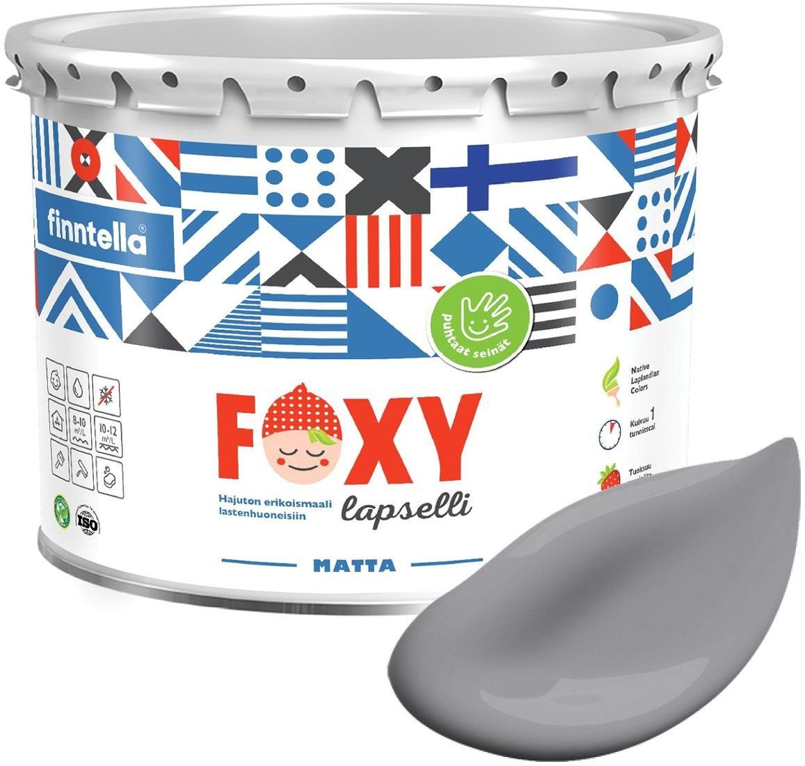 

Краска Finntella Foxy Lapselli Matte Hiiri F-50-1-3-FL204 2.7 л (серый)