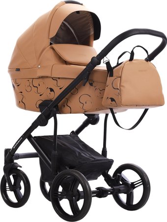 Универсальная коляска BEBETTO Magnum Light Se Pro 2в1 (04, рыжая кожа, черная рама)