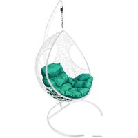 Подвесное кресло M-Group Долька 11150104 (белый ротанг/зеленая подушка)