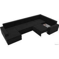 П-образный диван Mebelico Мэдисон-П 93 106865 (левый, микровельвет, черный/фиолетовый)