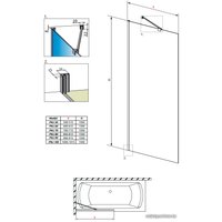 Стеклянная шторка для ванны Radaway Idea PNJ 50