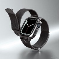 Ремешок Spigen Metal Fit Pro для Apple Watch (45/44 мм) (темно-серый)