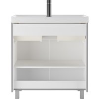  Домино Тумба под умывальник Unit 80 Graffo В1 (светло-серый матовый)