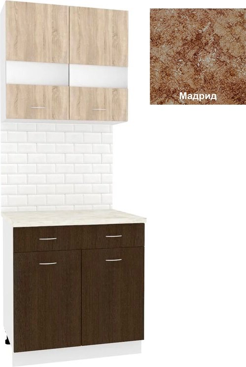 

Готовая кухня Кортекс-мебель Корнелия Экстра 80р1ш (дуб сонома/венге/мадрид)