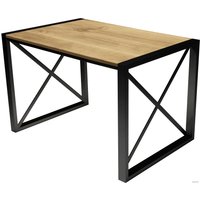 Кухонный стол Buro7 Лофт 110 (классика, дуб натуральный/черный)