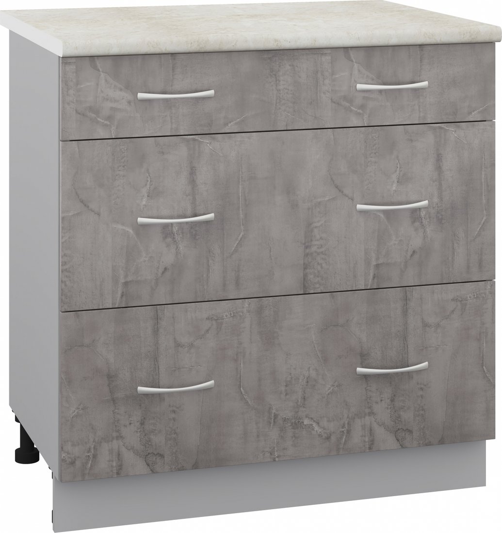 

Шкаф напольный Кортекс-мебель Корнелия Лира НШ80р3ш (оникс/королевский опал)