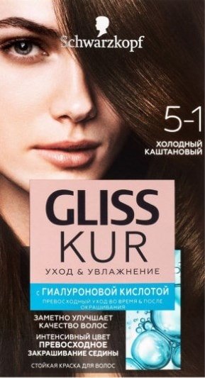 

Крем-краска для волос Gliss Kur Уход и увлажнение 5-1 холодный каштановый