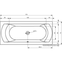 Ванна Riho Linares 170x75 (с каркасом)
