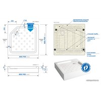 Душевой поддон Метакам Universal N 80x80 АПS_011739 (квадратный)