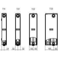 Стальной панельный радиатор Brugman Tип 22 300x100x1200 FEK220301201UBY (боковое подключение)