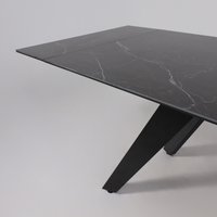Кухонный стол Lepremo AV 2122 МДФ+керамика раздвижной 1400-2000x850 (черный матовый Shakespeare/черный)