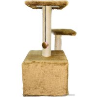 Домик ZooExpress Куб 2 полки 2 входа 81163 (мех/джут)