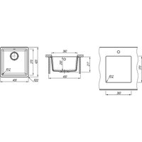 Кухонная мойка Aquasanita Fast SQF 101 + cмеситель Sabiaduo 2963 (черный металлик 601)