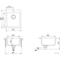 Кухонная мойка Aquasanita Simplex SQS100W (silica 111)