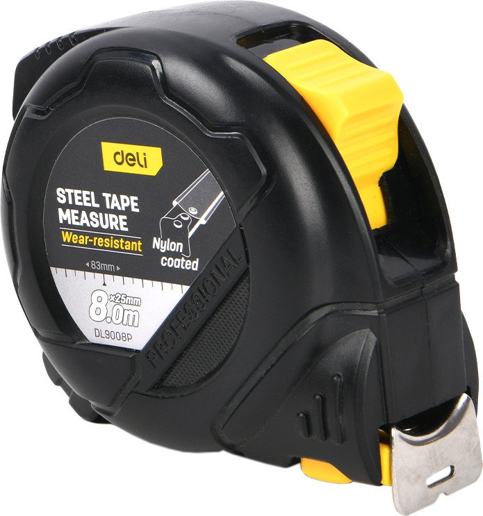 

Рулетка Deli YS EDL9008P (8мx25мм, черный/желтый)