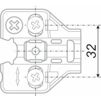 Планка для петель Boyard Neo Xit с эксцентриком H5130 с предустановленными евровинтами