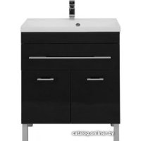 Aquanet Тумба Верона New 75 00213030 с умывальником Нота New 75 (черный)