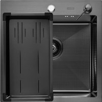 Кухонная мойка ARFEKA Eco AR мойка 500*500, коландер G, дозатор Black Decor