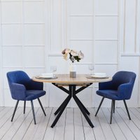 Кухонный стол Виста Оттава 90x135/180 (дуб натуральный/муар черный)