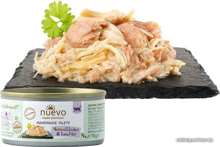 Консервированный корм для кошек Nuevo Adult Chicken & Tuna Filet (филе курицы с тунцом) 70 г