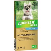 Таблетки от блох и клещей Elanco Дронтал плюс антигельминтик для собак со вкусом мяса (6 таблеток)