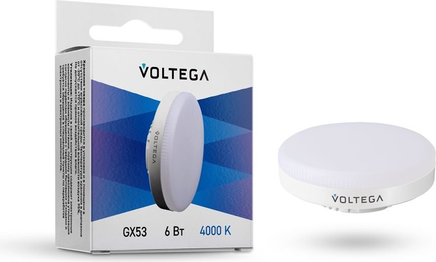 

Светодиодная лампочка Voltega Simple GX53 6W 4000K 7771
