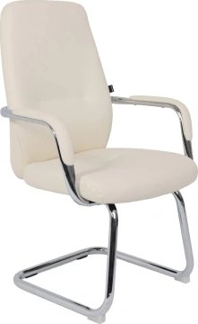 

Стул с подлокотниками AksHome Vella (кремовая экокожа/хромированный металл)