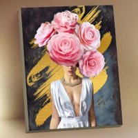 Картина по номерам ILikeGift Девушка с розами HR0688