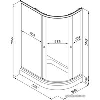 Душевой уголок Triton Коралл А1 120x80 L (мозаика)