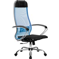 Офисное кресло Metta SU-1-BK Комплект 4, Ch ов/сеч (пластиковые ролики, васильковый)