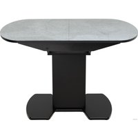 Кухонный стол Аврора Корсика фотопечать 120-151.5x80 (мрамор серый 12/черный матовый)