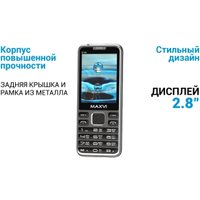 Кнопочный телефон Maxvi X10i (серебристый металлик) в Гродно