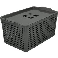 Корзина Мультидом Лофт 644 108 (серый, с крышкой)