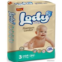 Подгузники Lody Baby Midi 4-9 кг Jumbo (64 шт)