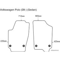 Комплект ковриков для авто Alicosta VW Polo 09- Sedan (вод.+пер. пасс., ЭВА ромб, черный)