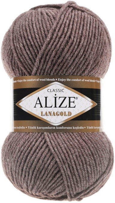 

Пряжа для вязания Alize Lanagold 240 (240 м, коричневый меланж)