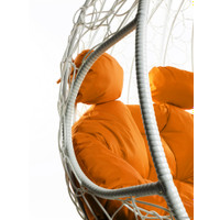 Подвесное кресло M-Group Для двоих 11450107 (белый ротанг/оранжевая подушка)