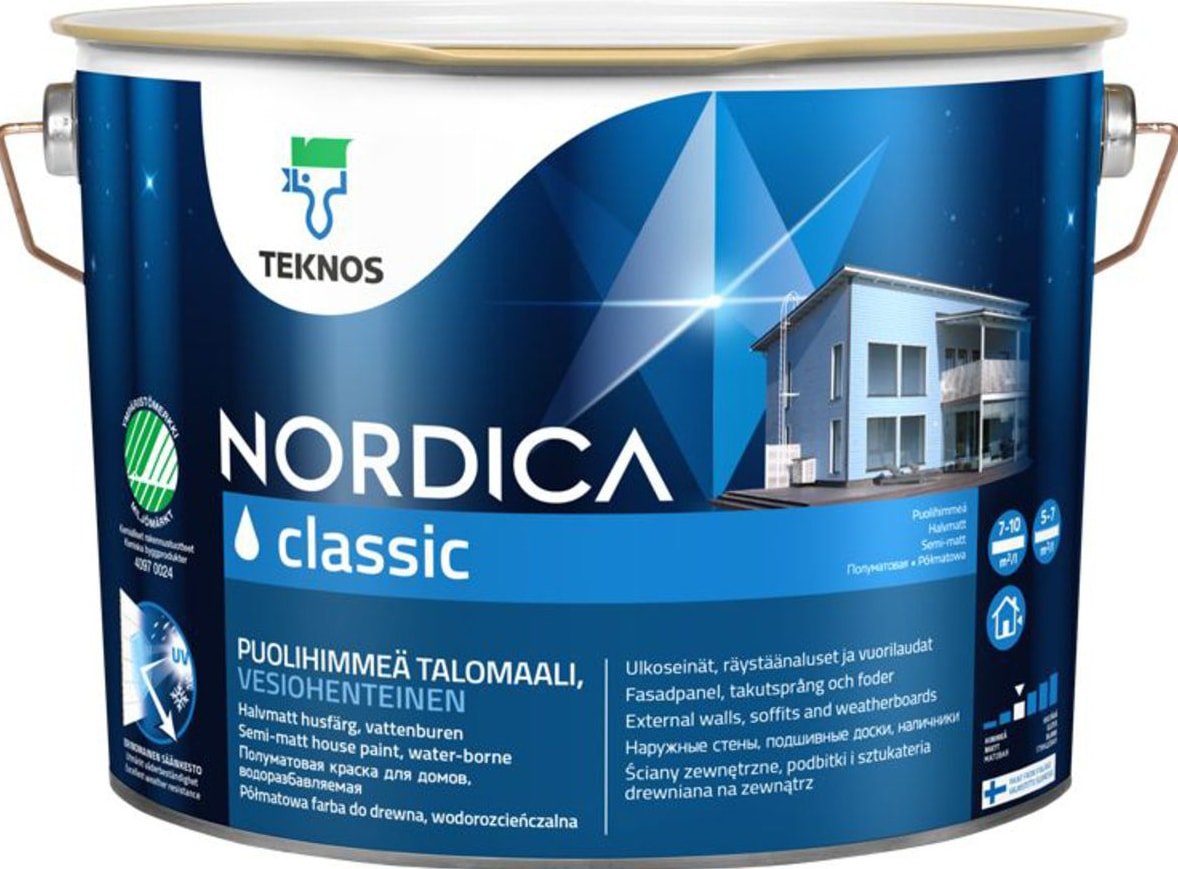 

Краска Teknos Nordica Classic База 3 2.7 л