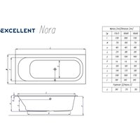 Ванна Excellent Nora Slim 170x75 (без ножек)