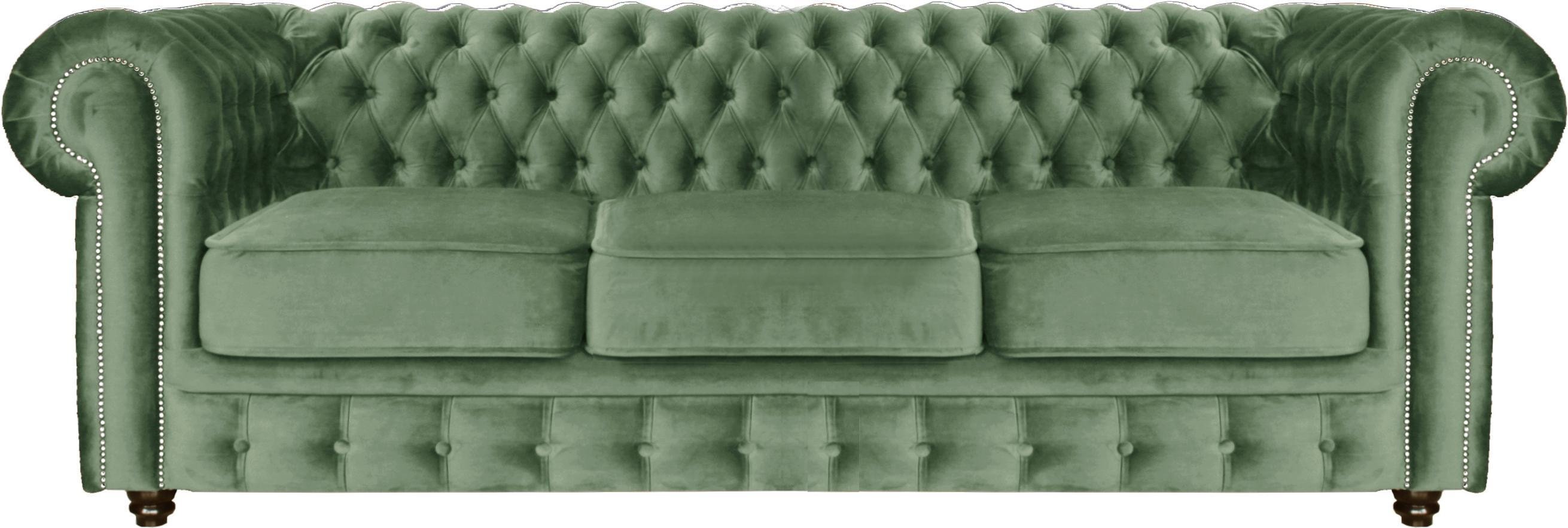 

Диван Brioli Честер Классик трехместный (микровелюр, В61 мятный)