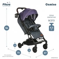 Коляска прогулочная «книга» Pituso Camino (черный/слива)