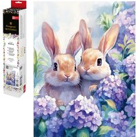 Алмазная мозаика  Феникс+ Зайчики в гортензиях 71377